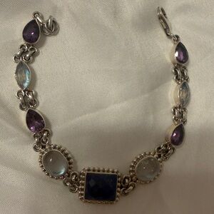 Elegant Silver and Purple Bracelet